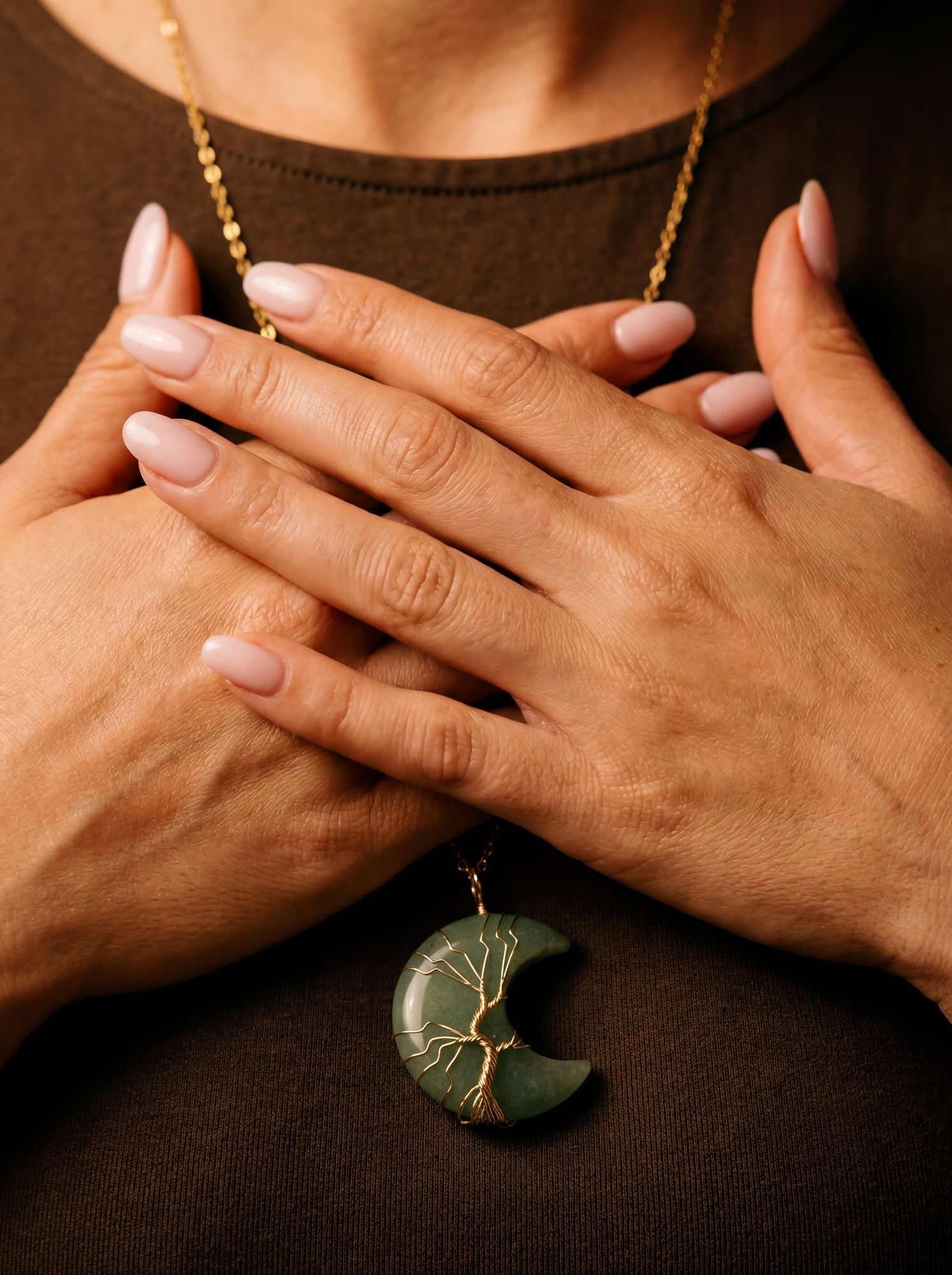 moon clarity necklace-2-Noor For You - aware, sustainable gifting brand focused on natural materials and thoughtful living