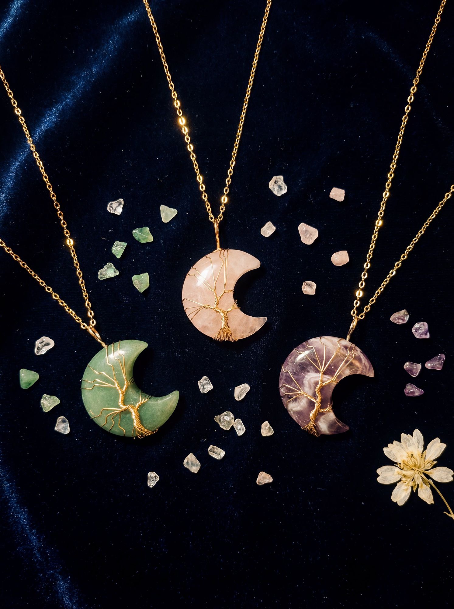 moon clarity necklace-3-Noor For You - aware, sustainable gifting brand focused on natural materials and thoughtful living