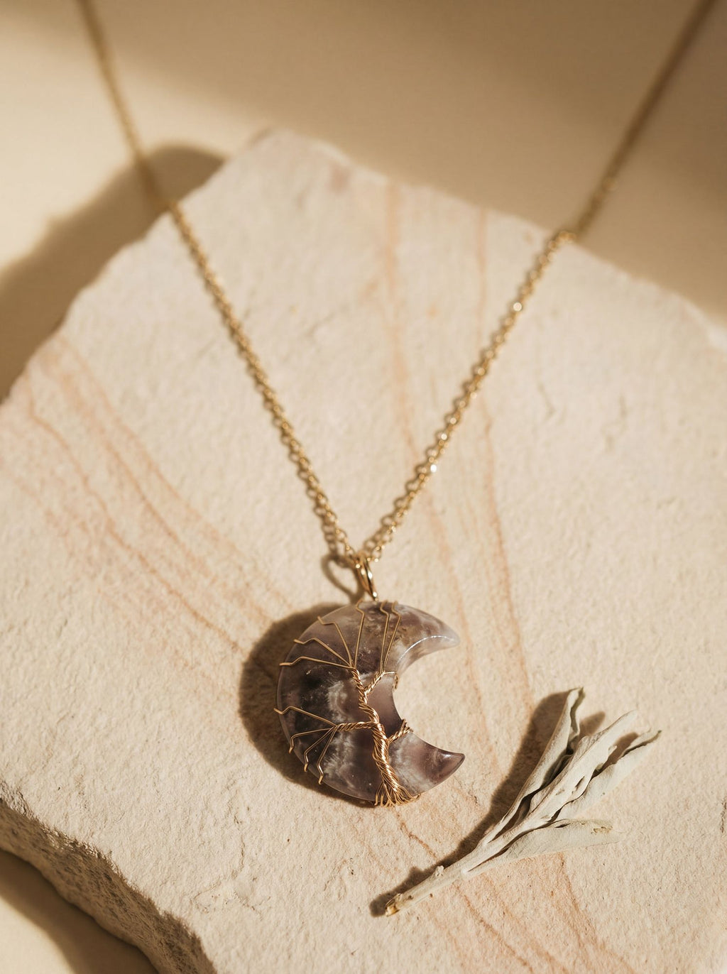 moon clarity necklace-4-Noor For You - aware, sustainable gifting brand focused on natural materials and thoughtful living
