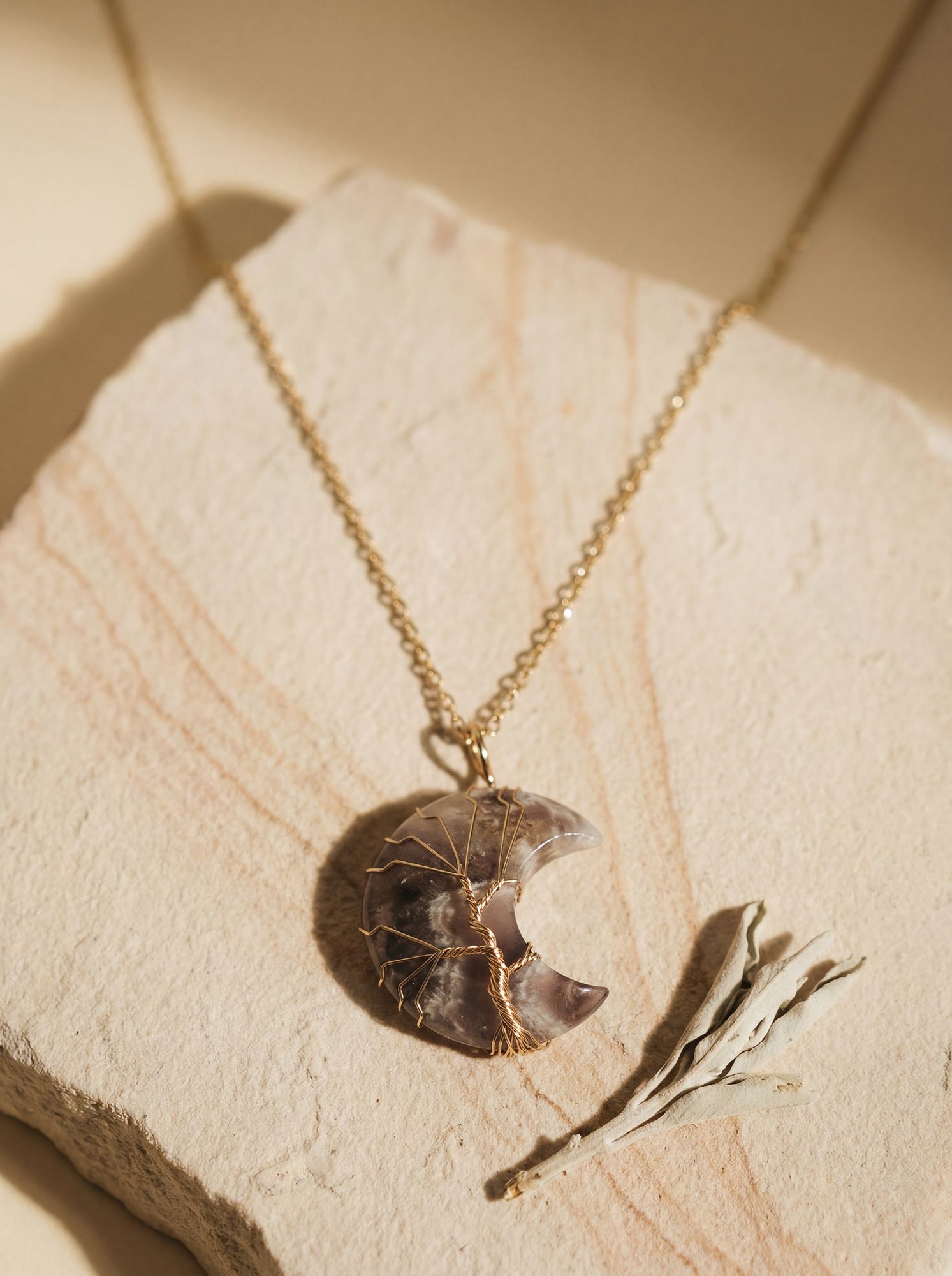 moon clarity necklace-4-Noor For You - aware, sustainable gifting brand focused on natural materials and thoughtful living