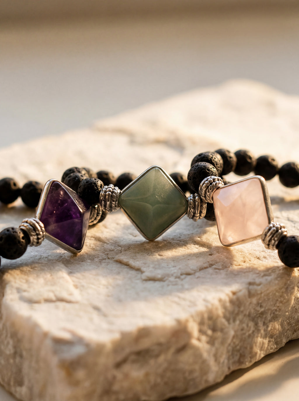 Aligned Path Pyramid Bracelet