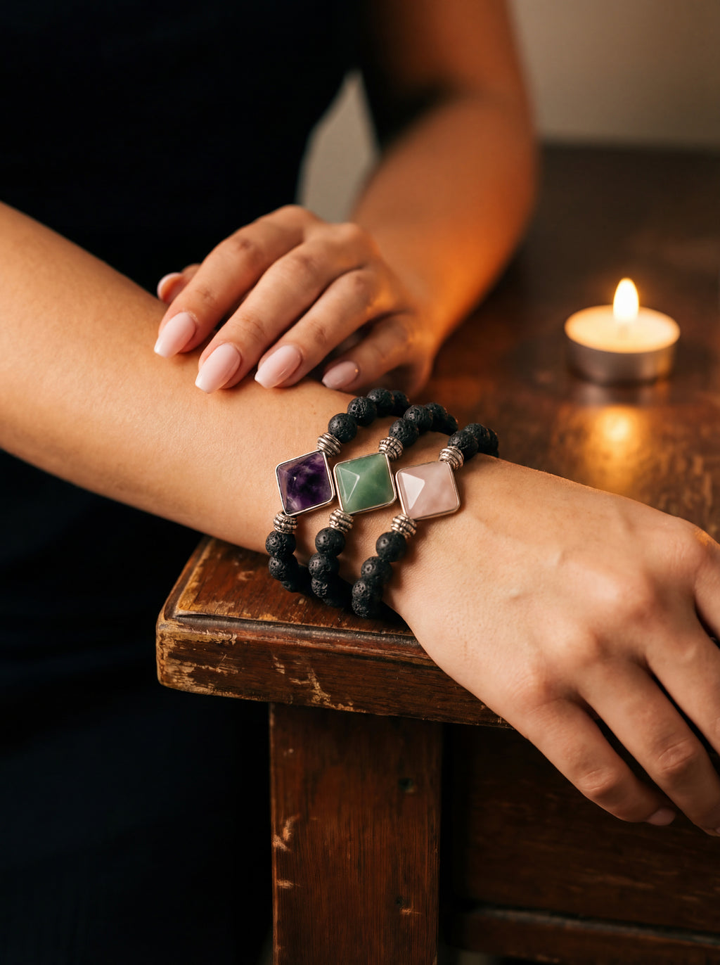 Aligned Path Pyramid Bracelet